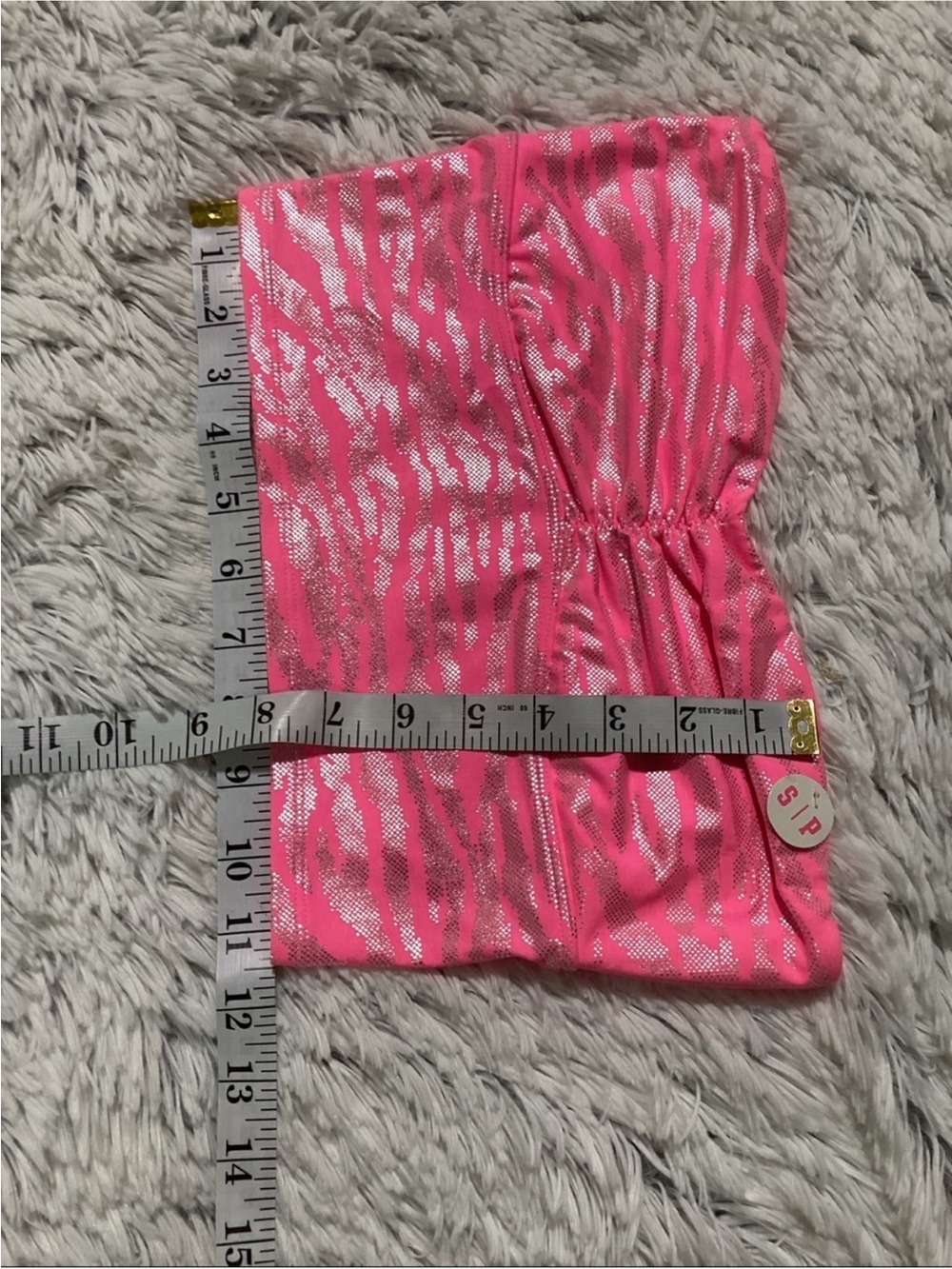 PINK Victoria’s Secret Metallic Pink Zebra Print Bandeau Tube Top Small - Picture 12 of 13